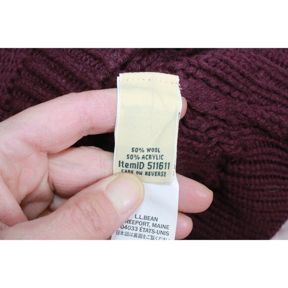 LL Bean Cozy Fisherman Sweaters and Pullovers Burgundy Size Small - Picture 8 of 11